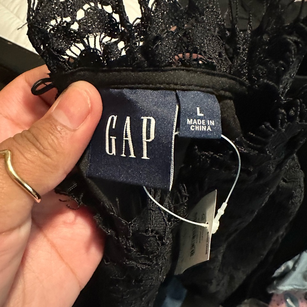GAP Elegant Black Lace Blouse